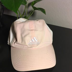 White and Pink Vintage Adidas Hat